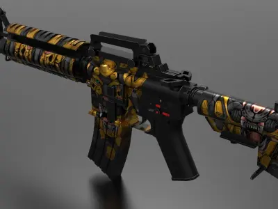 m4 Gun Fps - Tps Low-poly 3D model