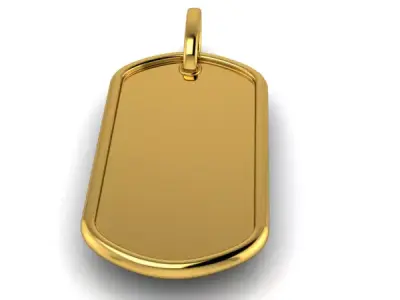 Military DogTag with bail Small Medium Large Pendant Jewelry 3D print model