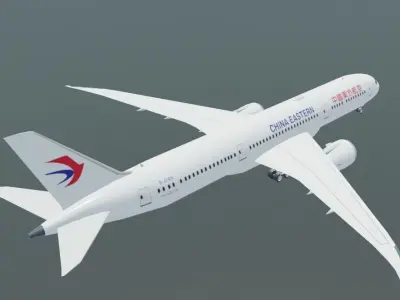 China Eastern Boeing 787-9 3D Model Low-poly 3D model