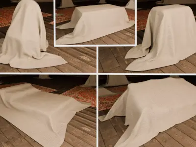 Shrouded Furniture Pack for Game Development Free low-poly 3D model