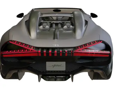 Bugatti W16 Mistral Low-poly 3D model