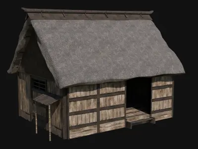 FEUDAL ASIAN JAPAN HOUSE INDUSTRIAL CITY BUILDING COLLECTION Low-poly 3D model