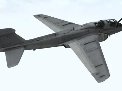 Fighter Jet Flying In Sky Plane Low Poly 3D Model Low-poly 3D model