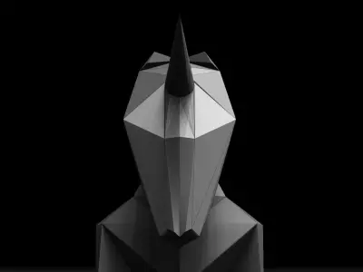 Origami Unicorn Low-poly 3D model