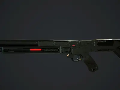 SCI-FI Shotgun Low-poly 3D model