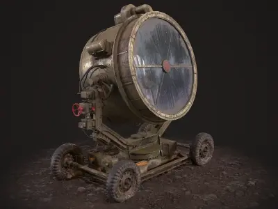 Military Searchlight USSR Low-poly 3D model