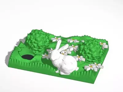 spring bunny and hole Free 3D print model