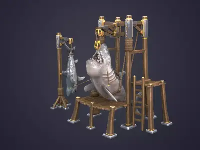 Capture Sharks Low-poly 3D model