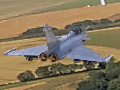 Dassault Rafale B - Rigged - High Resolution Cocpit Low-poly 3D model