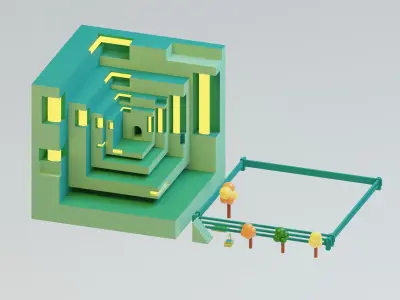 Temple 8 - Light Temple Low-poly 3D model