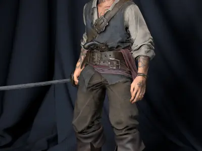 The pirate Low-poly 3D model