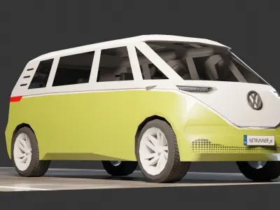 Volkswagen ID Buzz Low-poly 3D model