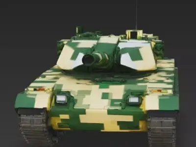 Realistic Main Battle Tank 3D Model Low-poly 3D model
