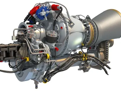 Turboshaft Helicopter Engine 3D model