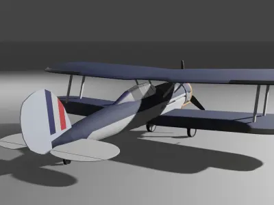 British Warplane WW2 Gladiator Free low-poly 3D model