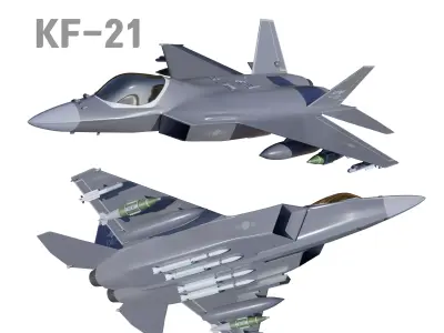 South Korea KAI KF-21 KFX Jet fighter blender 3D model