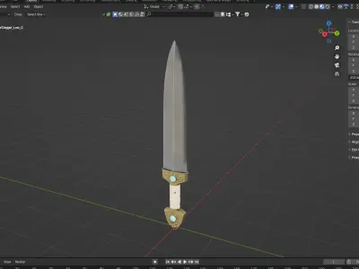 Ornate Mystic Short Sword Free low-poly 3D model