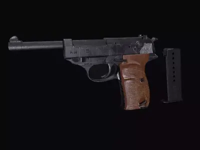 Walther P38 Low-poly PBR Free low-poly 3D model