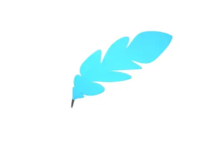 Feather Pen v1 001 Low-poly 3D model
