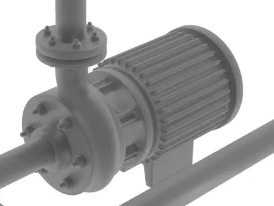 Borewell Pump Low-poly 3D model