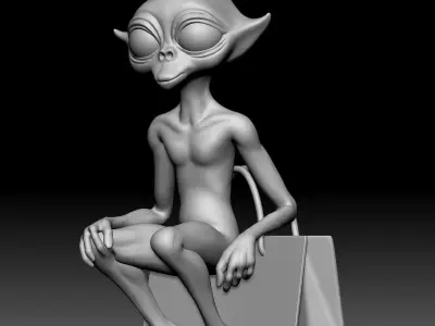 Alien Statue - 0280 3D print model