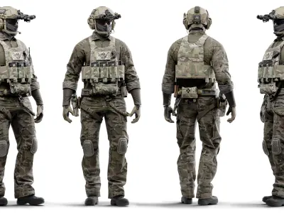 GAME READY RIGGED WESTERN SPECIAL OPERATIONS CHARACTER V4 Low-poly 3D model