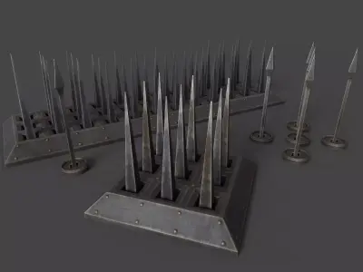 Low-Poly Spikes Traps Low-poly 3D model