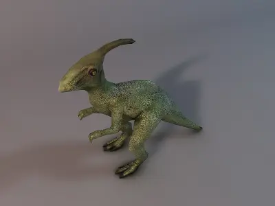 Low poly dinosaur Parasaurolophus Low-poly 3D model