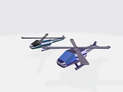 Lowpoly commercial helicopter for game Free low-poly 3D model