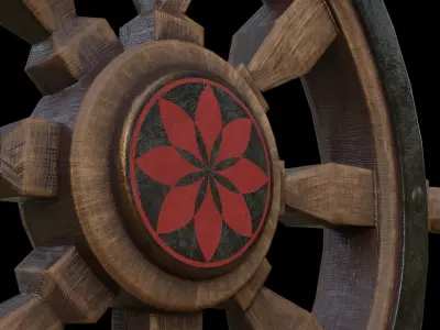 Old ship Tiller Free low-poly 3D model