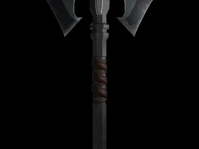 Two-faced Great axe Low-poly 3D model