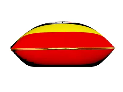 Uganda Flag square Cotton Pillow 3D model