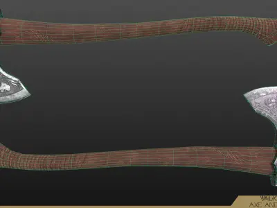 Viking Axe Low-poly 3D model