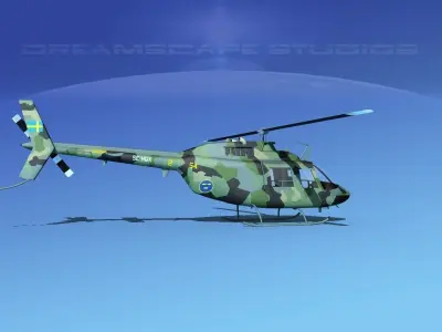 Bell OH-58B Swedish Army 3D model