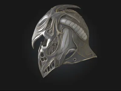 Ethereal Sentinel Helm  Mystical Headgear Model for Fantasy 3D model