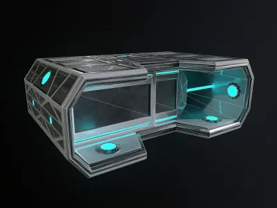 Sci-fi Closet Shelf type 3 Low-poly 3D model