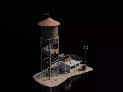 Warzone - Guarded Water Tower 3D model