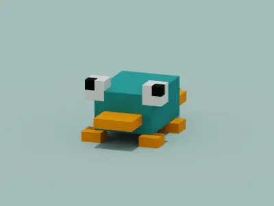 voxel Platypus Low-poly 3D model