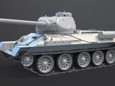 T-34-85 High-Poly tank 3D model