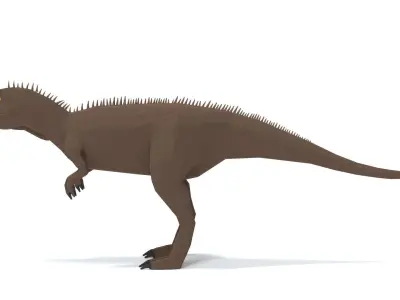 Low Poly Cartoon Carcharodontosaurus Dinosaur Low-poly 3D model