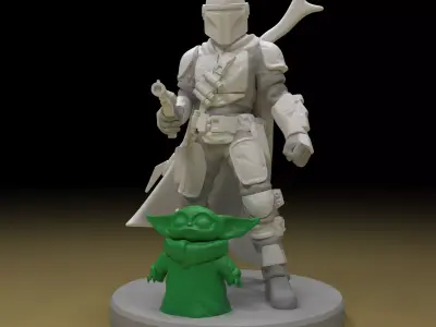 The Mandalorian 3d Model  and  keychain ready for printing 3D print model