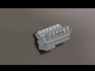 V12 engine block Free 3D model