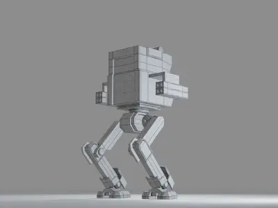 walker mecha Low-poly 3D model