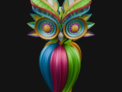 Abstract Owl 3D model instaletion 3D model