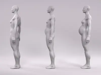 8 months pregnant fashion mannequin fitting set 3D model