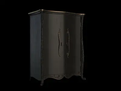Cupboard ornate wardrobe Free low-poly 3D model