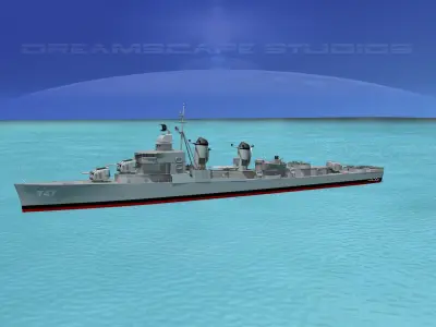 Sumner Class Destroyer DD747 USS Samuel Moore 3D model