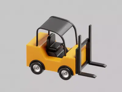 Golf Cart Cartoon Low-poly 3D model purchase