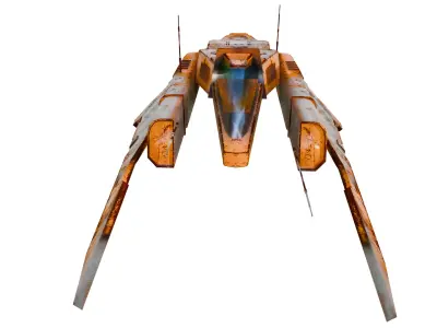space ship Low-poly 3D model 11