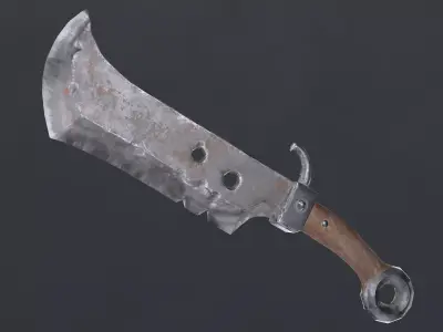 Old butcher knife Free low-poly 3D model